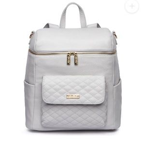 Luli Bebe Monaco Stone Grey Vegan Leather Backpack